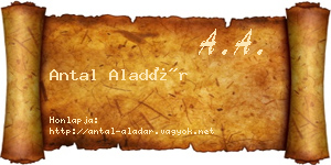 Antal Aladár névjegykártya